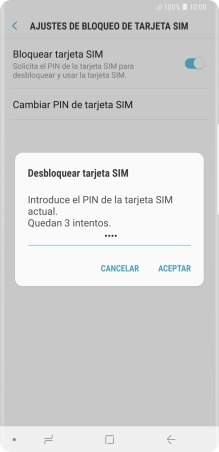 Introduce tu código PIN y pulsa ACEPTAR.
