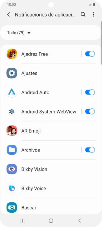 Pulsa el indicador junto a las apps deseadas para activar o desactivar la función.