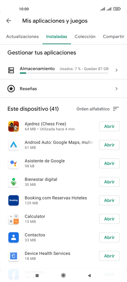 Pulsa la app deseada.