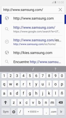 Introduce la dirección de la página web deseada y pulsa Ir.