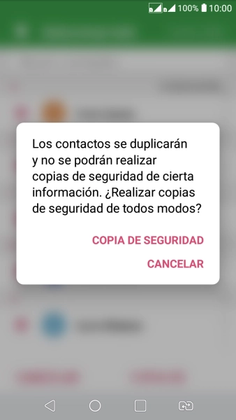 Pulsa COPIA DE SEGURIDAD.