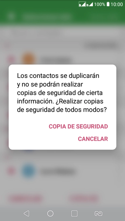 Pulsa COPIA DE SEGURIDAD.