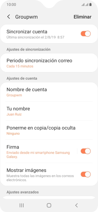 Pulsa el indicador junto a 