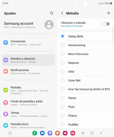 Pulsa el icono de añadir timbre de llamada.