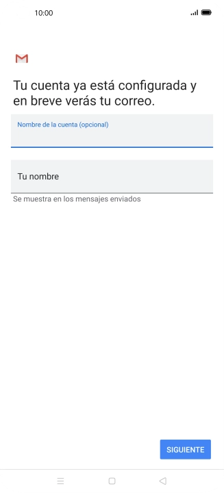 Pulsa Tu nombre e introduce el nombre del remitente.