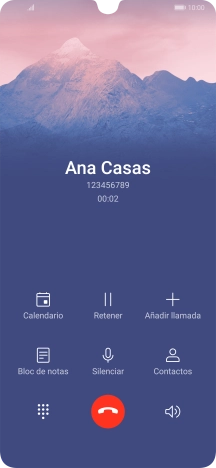 Pulsa el icono de finalizar llamada.