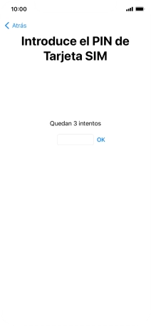 Si es necesario desbloquear la tarjeta SIM, introduce el código PIN y pulsa OK.