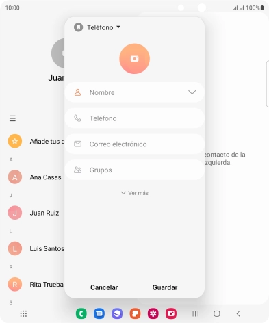 Pulsa la lista desplegable de la guía.