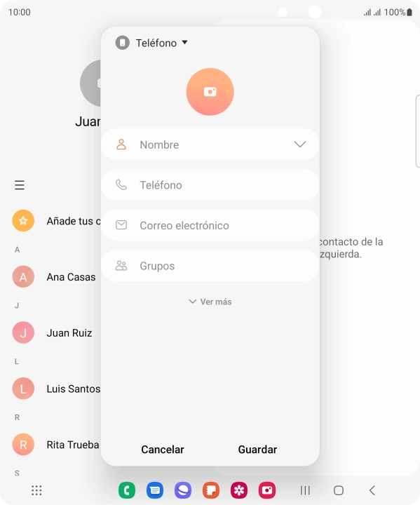 Pulsa la lista desplegable de la guía.