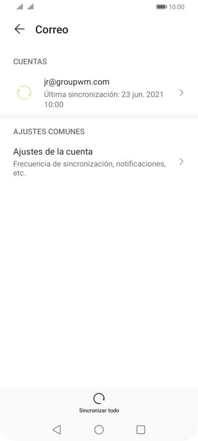 Pulsa Ajustes de la cuenta.
