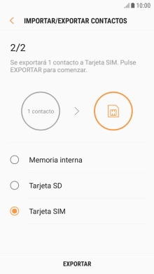 Pulsa EXPORTAR.