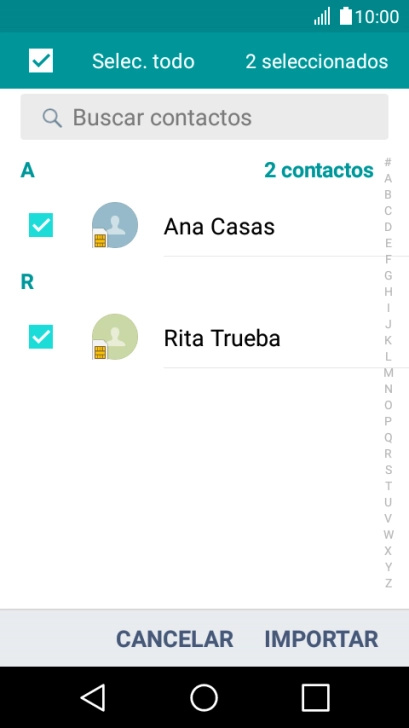 Pulsa IMPORTAR.