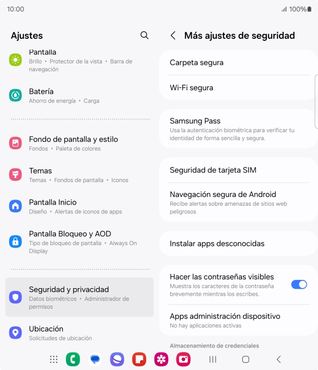Pulsa Seguridad de tarjeta SIM.