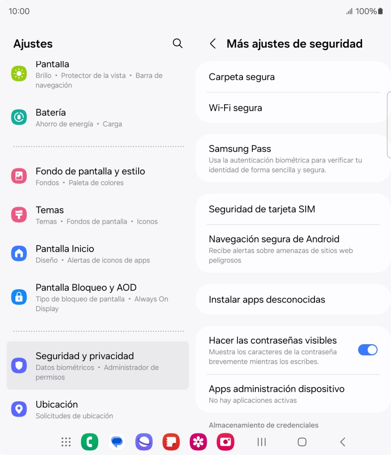 Pulsa Seguridad de tarjeta SIM.