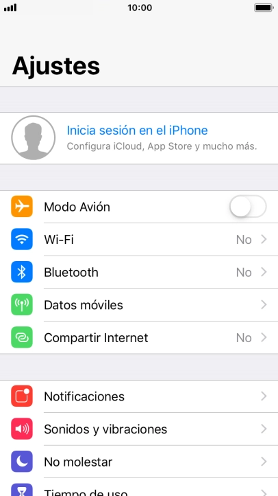Pulsa Inicia sesión en el iPhone.