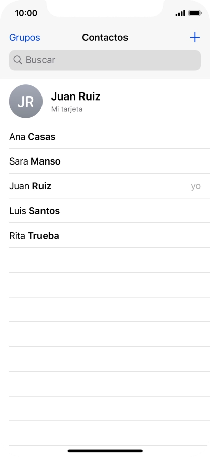 Pulsa el icono de nuevo contacto.