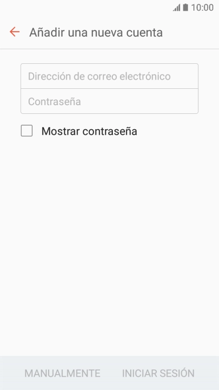 Pulsa en el campo de escritura e introduce tu dirección de correo electrónico.