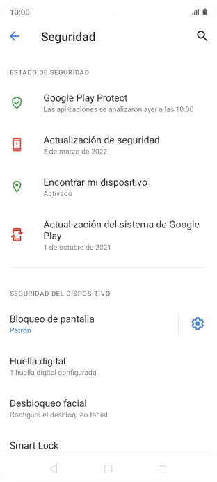 Pulsa Bloqueo de pantalla e introduce el código de seguridad extra que has creado anteriormente.