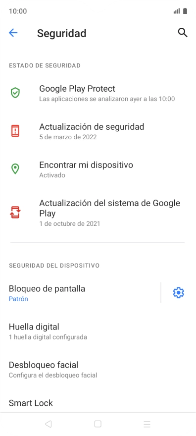 Pulsa Bloqueo de pantalla e introduce el código de seguridad extra que has creado anteriormente.