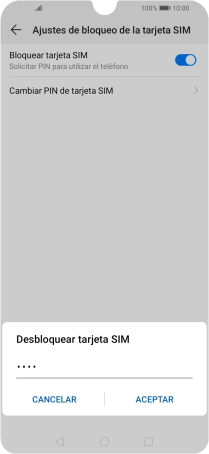 Introduce tu código PIN y pulsa ACEPTAR.