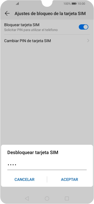 Introduce tu código PIN y pulsa ACEPTAR.