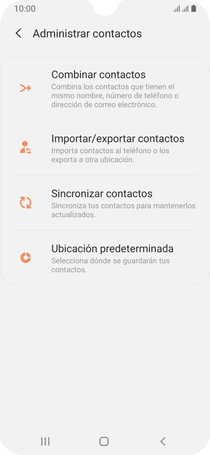 Pulsa Importar/exportar contactos.