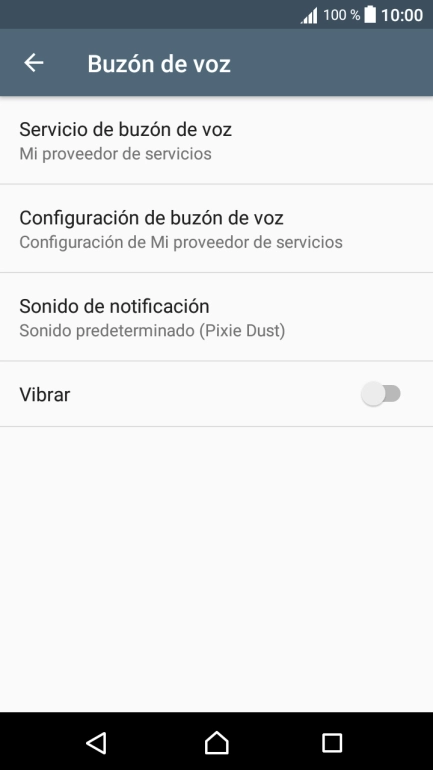 Pulsa Configuración de buzón de voz.