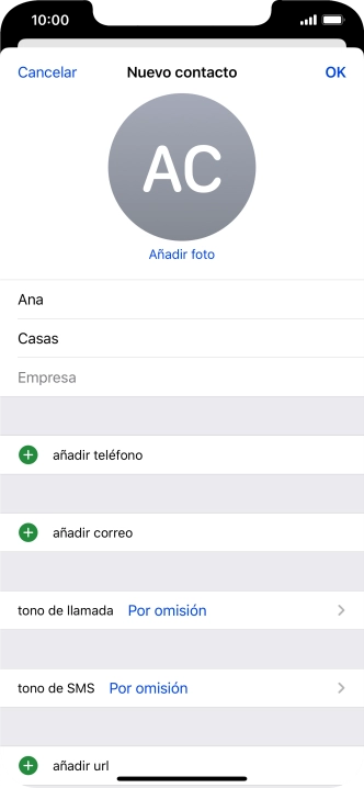 Pulsa añadir teléfono.