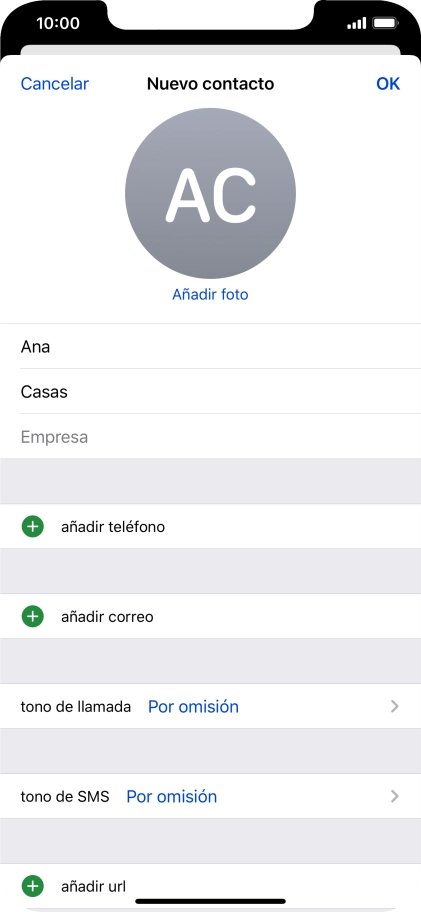 Pulsa añadir teléfono.