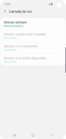 Pulsa el tipo de desvío deseado.