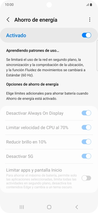 Pulsa la tecla de inicio para terminar y regresar a la pantalla de inicio.