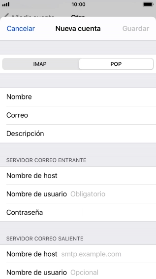 Pulsa Nombre de usuario e introduce el nombre de usuario de tu cuenta de correo electrónico.