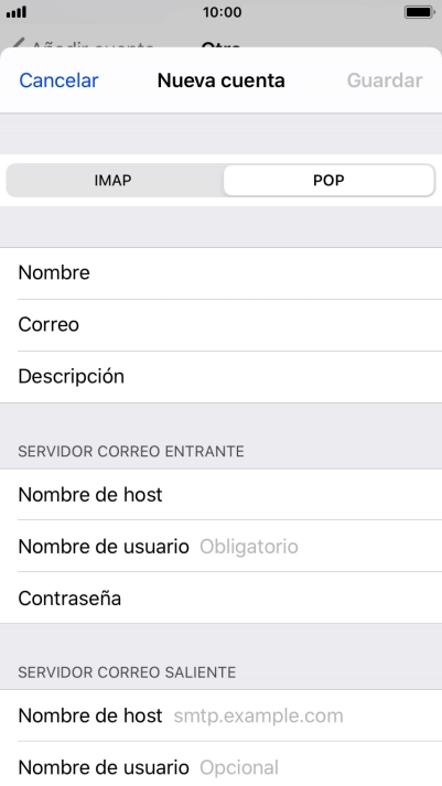Pulsa Nombre de usuario e introduce el nombre de usuario de tu cuenta de correo electrónico.
