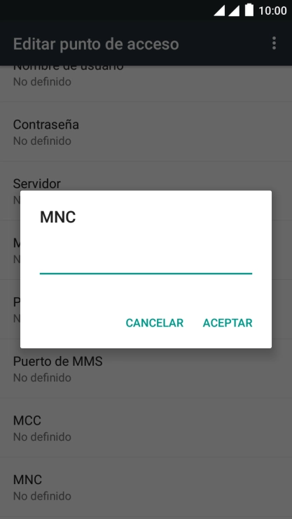 Introduce 01 y pulsa ACEPTAR.