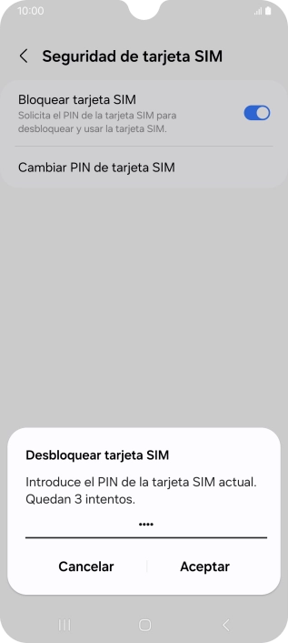 Introduce tu código PIN y pulsa Aceptar.