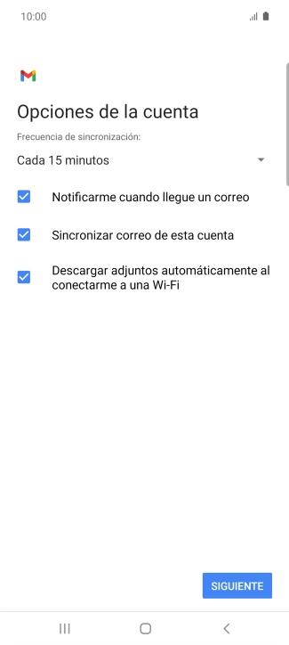 Si aparece en la pantalla esta imagen, tu cuenta de correo electrónico ha sido reconocida y configurada automáticamente. Sigue las indicaciones de la pantalla para introducir más información y terminar la configuración.