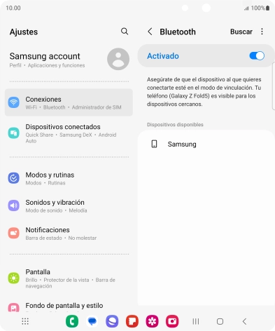 Pulsa el dispositivo Bluetooth deseado y sigue las indicaciones de la pantalla para vincular el dispositivo al teléfono.