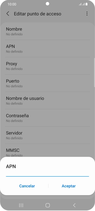 Introduce airtelwap.es y pulsa Aceptar.