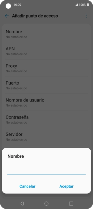 Introduce Vodafone Internet y pulsa Aceptar.