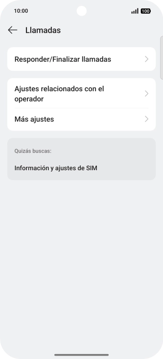 Pulsa Ajustes relacionados con el operador.