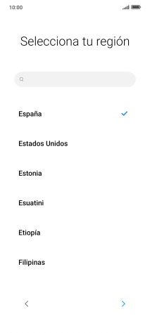 Pulsa el país o el área deseados.