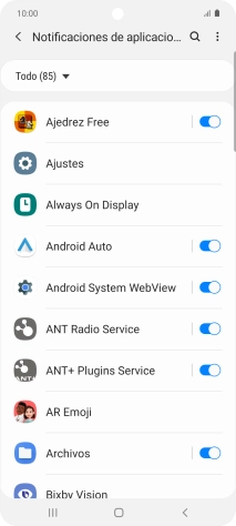 Pulsa el indicador junto a las apps deseadas para activar o desactivar la función.
