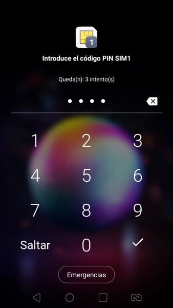 Si lo solicita el teléfono, introduce el código PIN y pulsa el icono de aceptar.