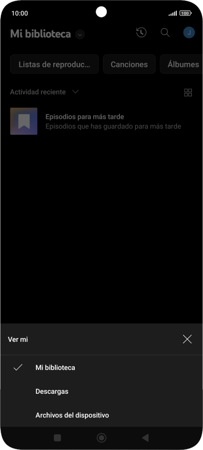 Pulsa una categoría y desplázate al archivo de música deseado.