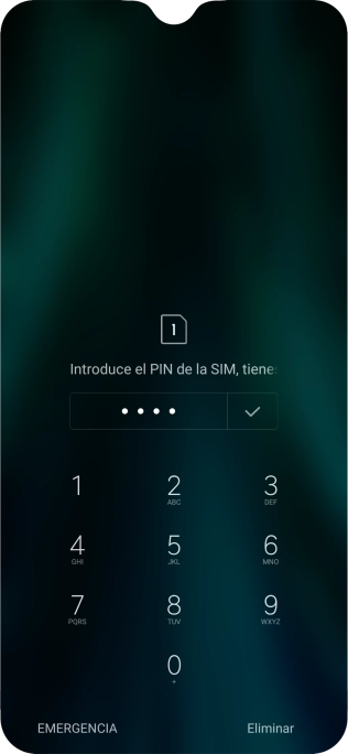 Si lo solicita el teléfono, introduce el código PIN y pulsa el icono de aceptar.