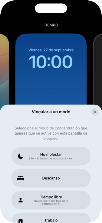 Pulsa un modo de concentración.