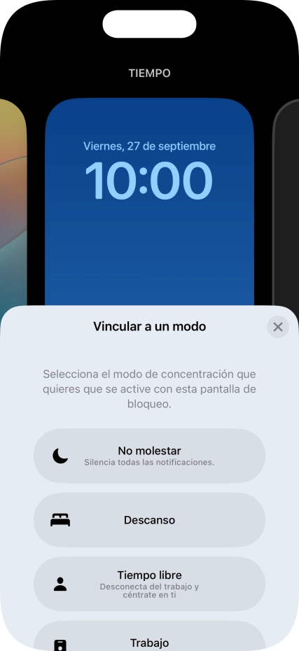 Pulsa un modo de concentración.