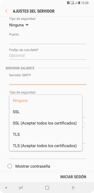 Pulsa Ninguna para desactivar la función.