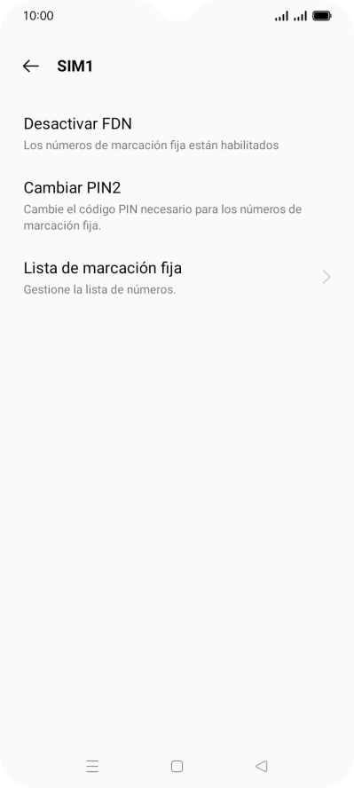 Pulsa Desactivar FDN.