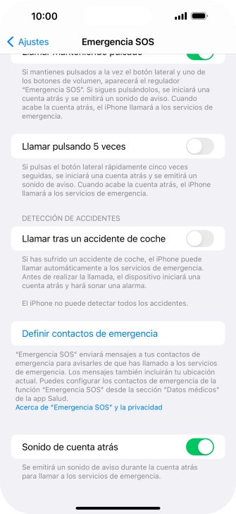 Pulsa el indicador junto a 
